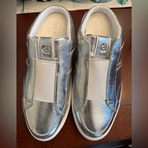 Silver Slip-On Sneakers mules by Cole haan size 8 1/2 brand new without tags